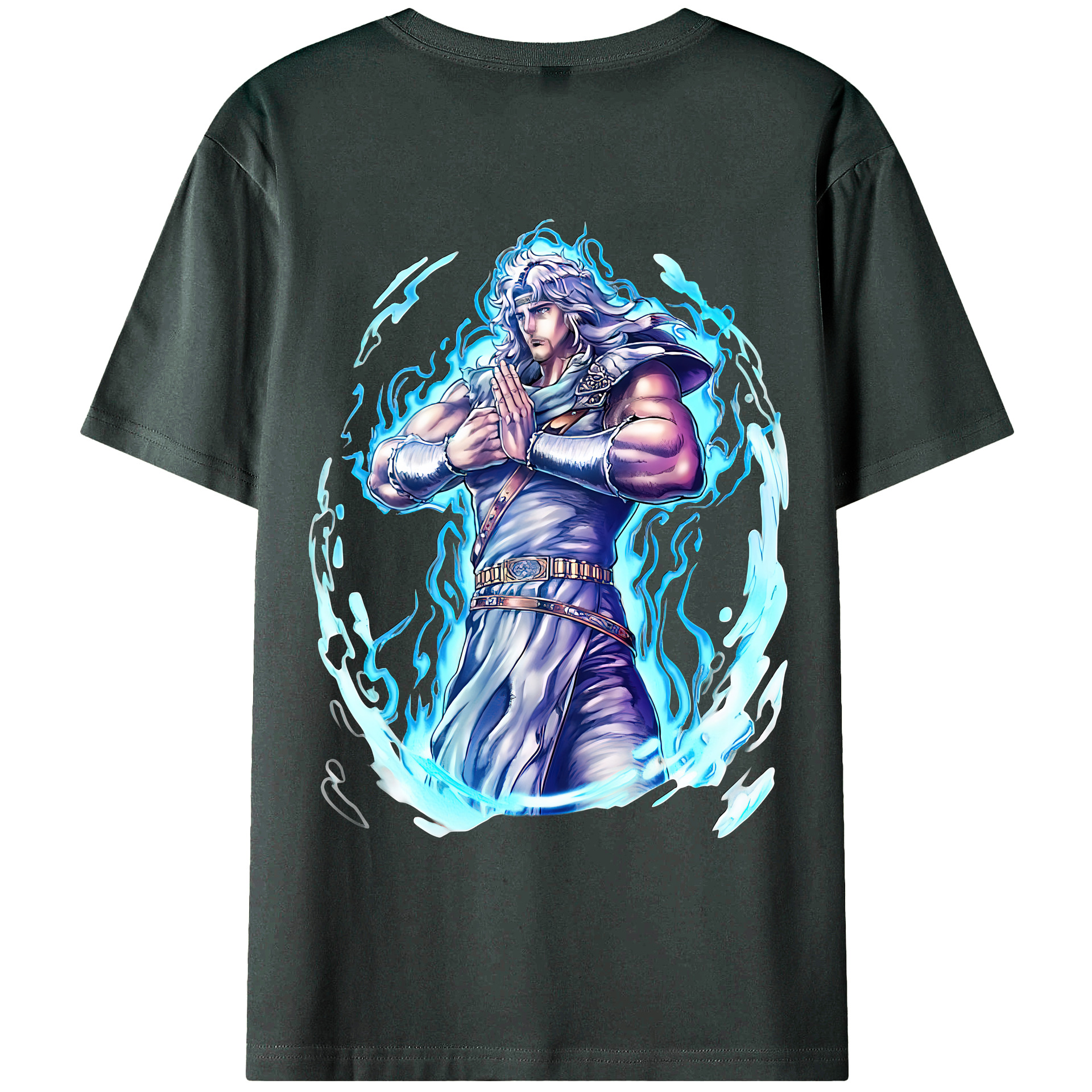 （画像用） 北斗の拳 Fist of the North Star 綿100％ メンズ半袖Tシャツ（バックプリント） 通気性